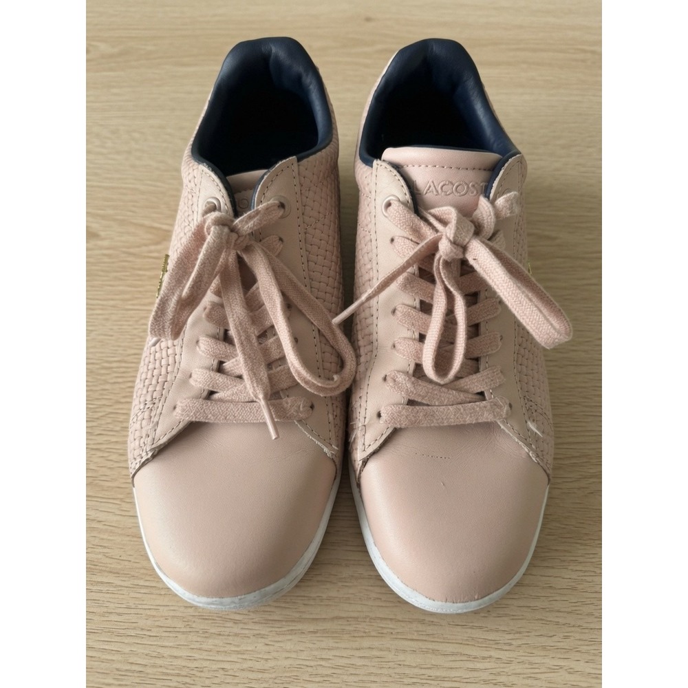 Lacoste Carnaby Evo Women's Size 6.5 Light Pink Leather Sneakers NEW